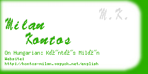 milan kontos business card